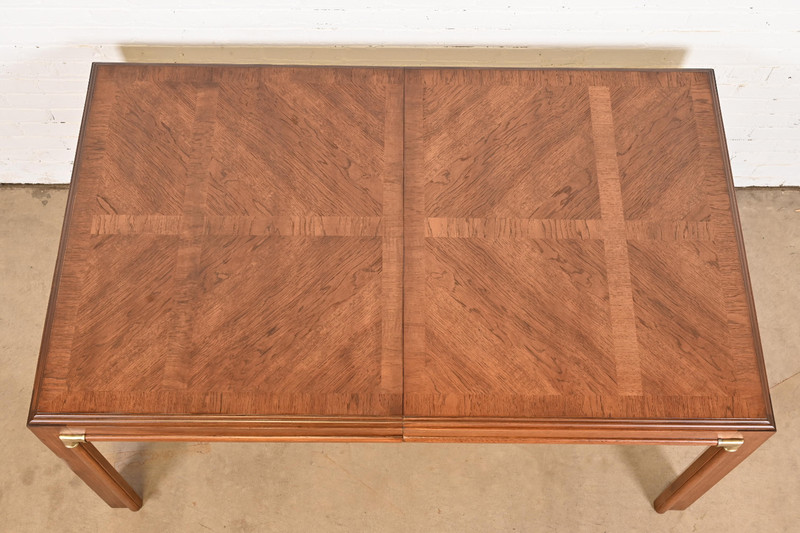 Drexel Heritage Mid-Century Hollywood Regency Walnut Extension Dining Table gallery