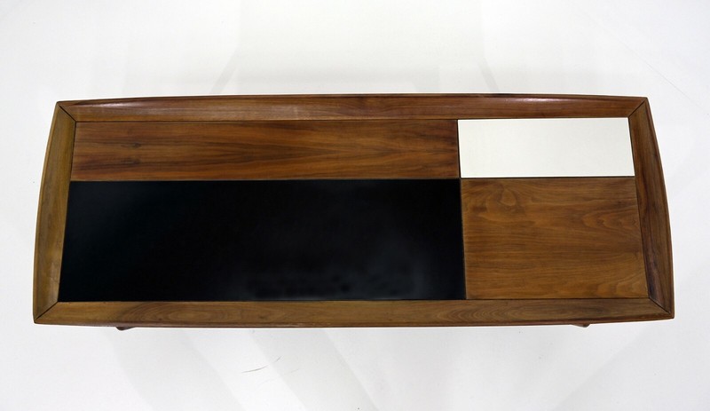 Unique Mid Century Coffee table with Black & White tiles gallery