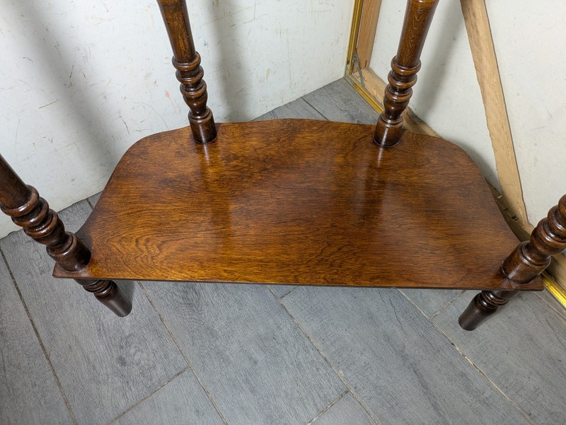 Vintage Demilune Half Moon Console Entry Table Turned Spindle Legs Federal K46 gallery