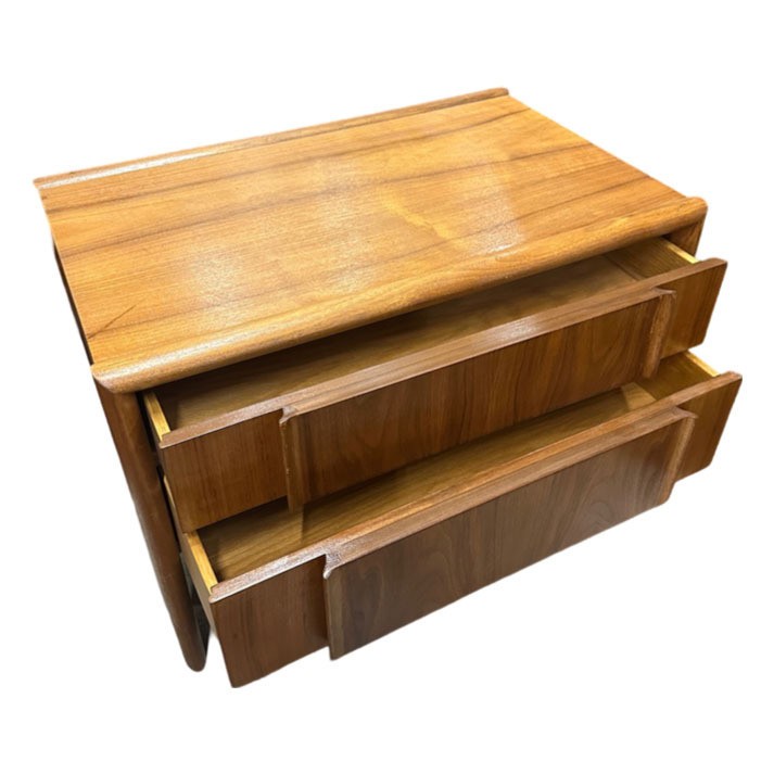 Mid Century "Parallel" Walnut End Table Commode by Barney Flagg For Drexel gallery