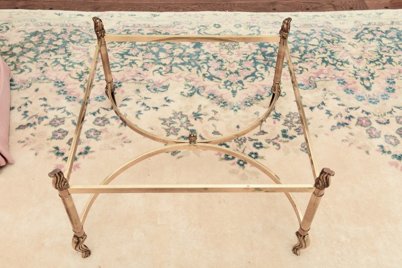 Mid Century Hollywood Regency Brass And Beveled Glass Top Coffee Table gallery