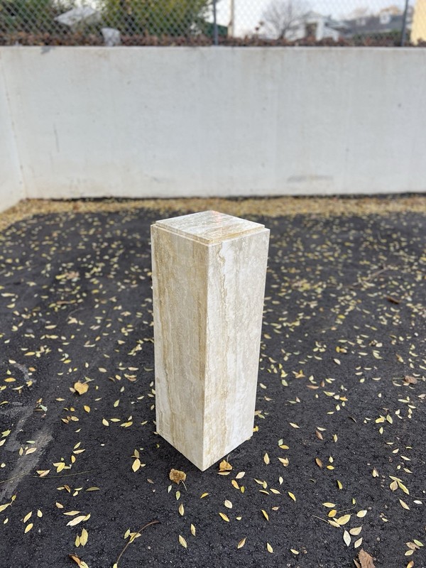 Vintage Post Modern Travertine Pedestal gallery
