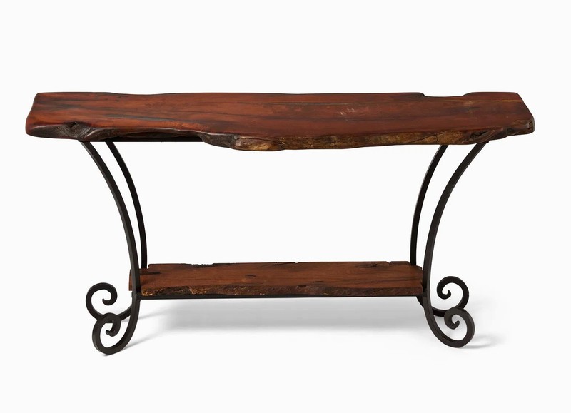 Spanish Style -Two Tier Wood & Iron Console Table gallery