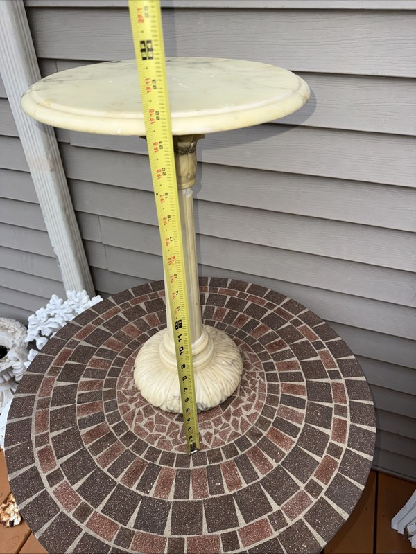 Alabaster Stone Side Table Made In Italy For Restoration. Chipped. Pickup Only gallery