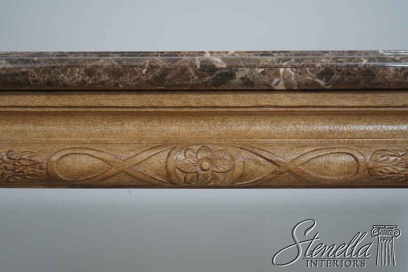 L72841: Vintage Italian Louis XVI Style Carved Marble Top Table gallery