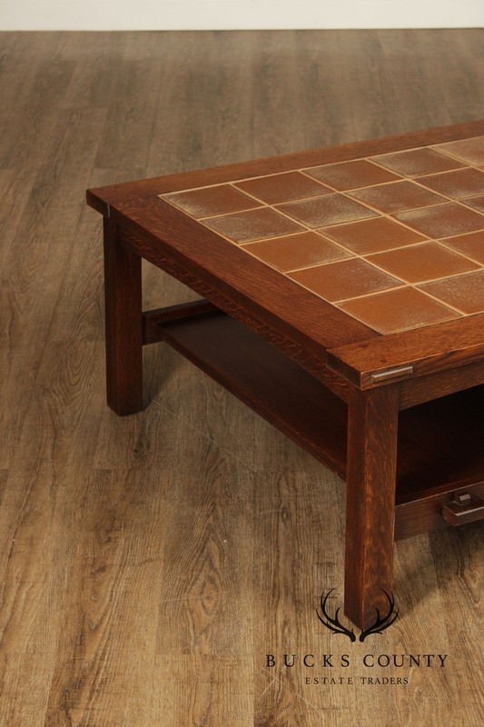 Stickley Mission Collection Oak Tile Top Coffee Table gallery