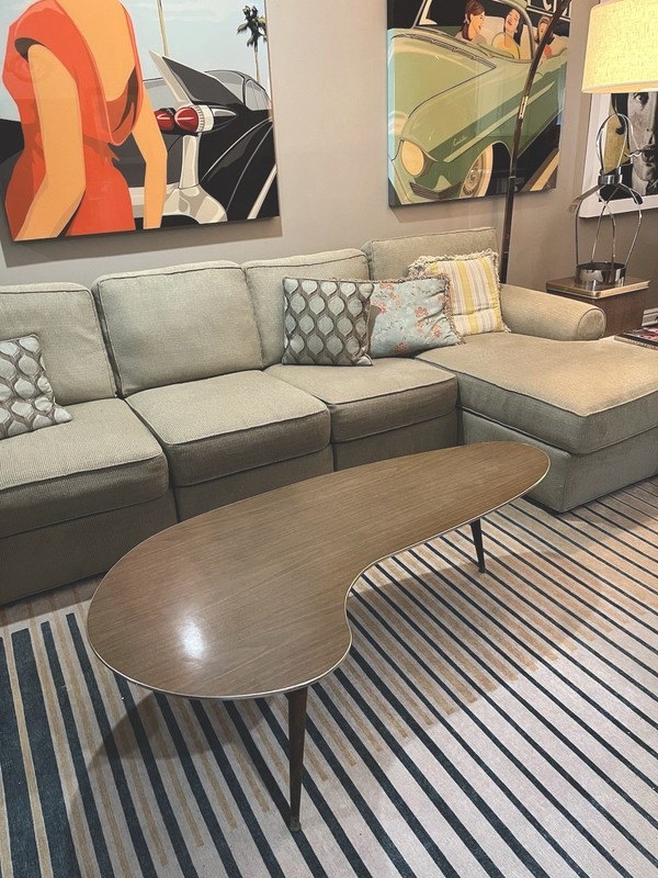 Mid-Century Modern Atomic Large Kidney Shaped Coffee Table – 60” – Retro Wow!