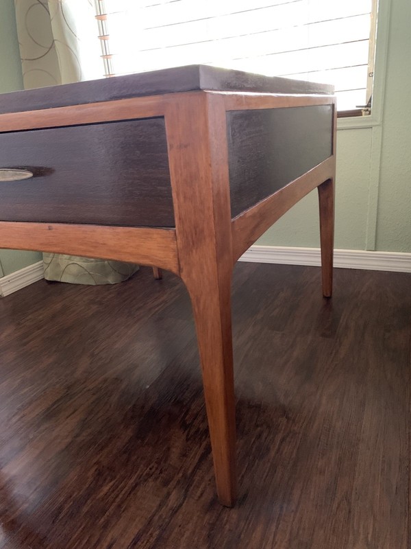Vintage 1967 MCM Lane Rhythm Walnut End Table Nightstand w Drawer model 997-02 gallery