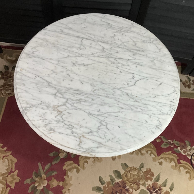 Marble Top Accent Table Gold Gilt Pedestal Base Hollywood Regency Side Neoclassi gallery