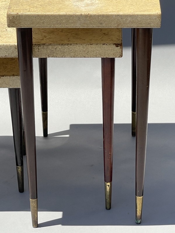 PAUL FRANKL CORK TOP NESTING TABLES ANTIQUE VINTAGE MODERN ART DECO TABLE 1940s gallery