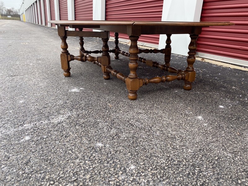 Ethan Allen Drop Leaf Wood Table H: 16” Closed:5” x 22” Open: 41.5” gallery
