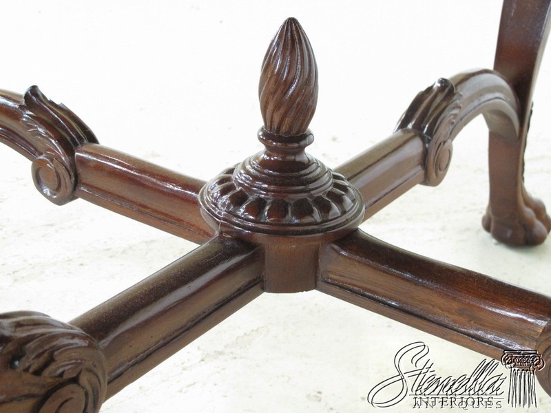 L22228E: Marble Top Rococo Style Mahogany Table with Carved Paw Feet gallery
