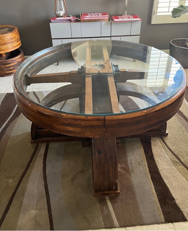 Wood Flat Belt Pulley Dining Table/Game Table gallery