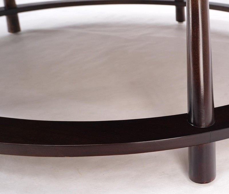 Gibbings for Widdicomb Mid-Century Modern Round Walnut Coffee Table Tapered Legs gallery