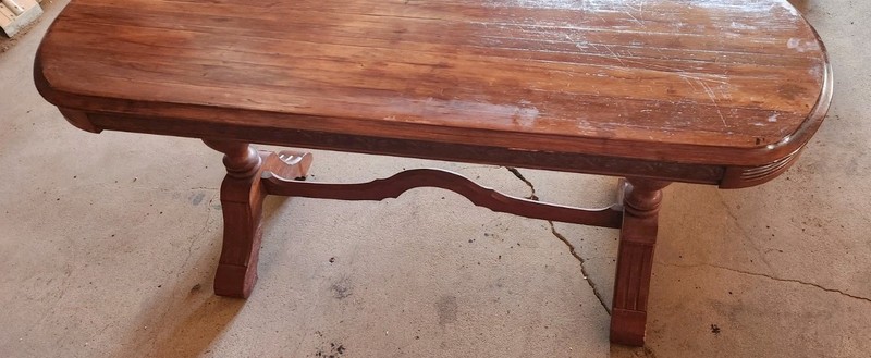 Antique Oval Coffee Hall Table Brandt Cabinet Works Solid Wood Vintage gallery
