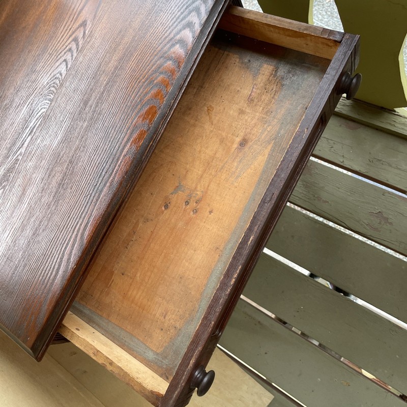 Antique Wood Table 2 Drawer Night Stand End Table 29” T X 22” W X 15.5” Deep gallery