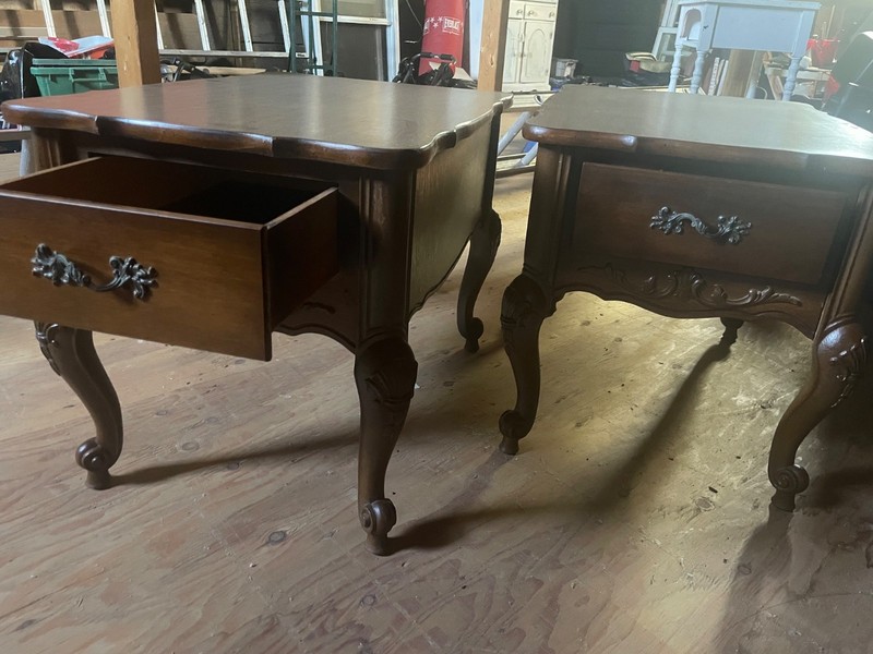 2 Beautiful French Provincial End Tables for Living Room Vintage Wood