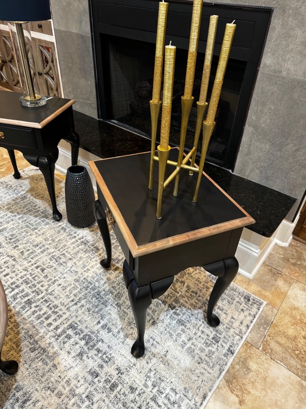 Provincial all wood , Newly Refinished. Two side tables and coffee table. gallery