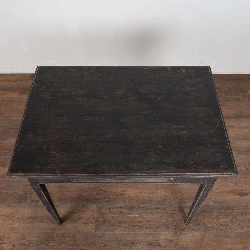 19th Century Swedish Black Side Table with Single Drawer gallery