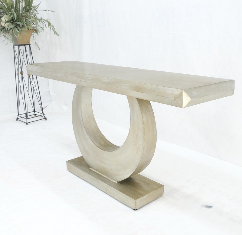 Large 37"h Silvered Patinated Lacquered Welded Steel Heavy Console Table MINT gallery
