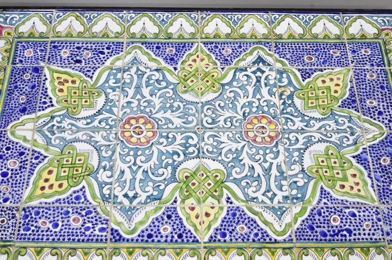 Arts & Crafts Ceramic California Tile Wrought Iron Coffee Table attr. Catalina gallery
