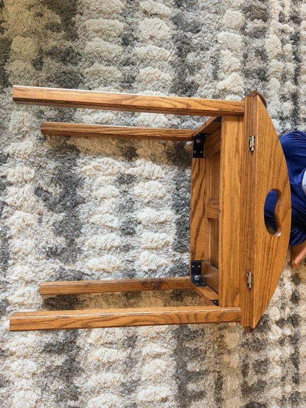 Vintage Oak Butler Tray Table Folding Handles gallery