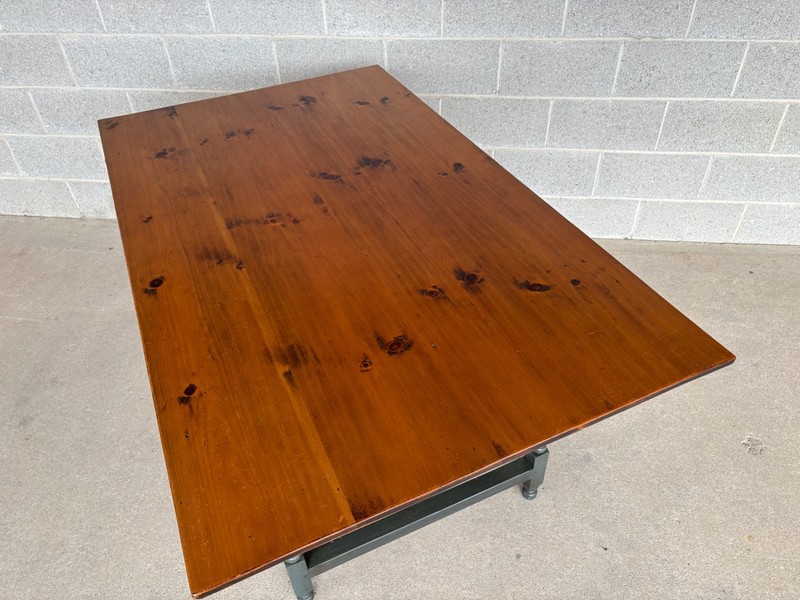 STEPHEN VON HOHEN HAND MADE PIN DOWELLED PINE 60" DINING TABLE gallery