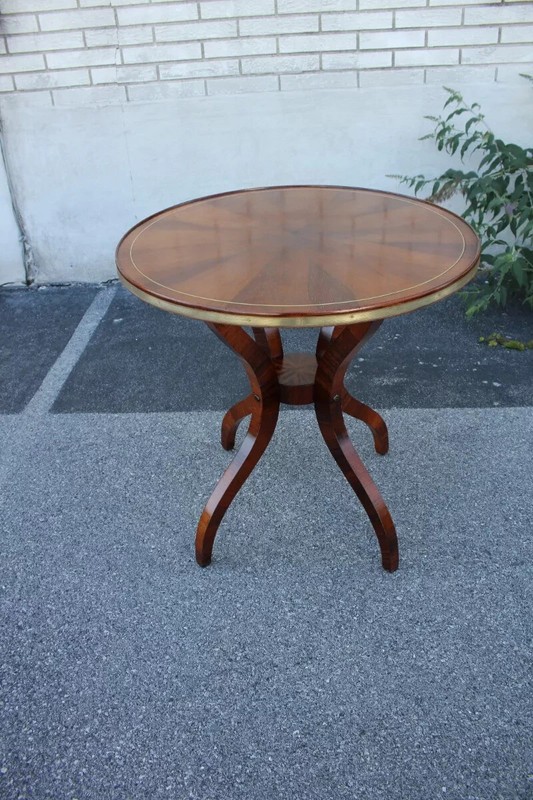 Regency Style Rosewood Book matched Round Center, Accent Table