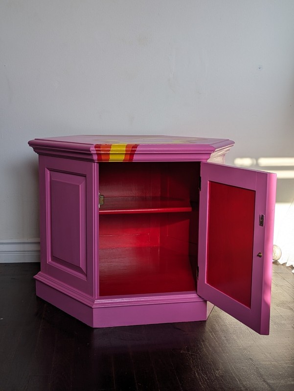 Solid Wood Side Table Pink Furniture