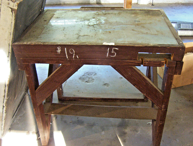 Drafting table with glass top