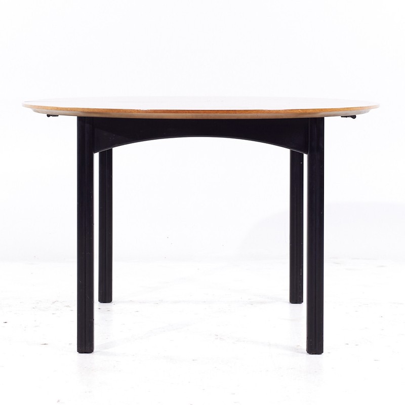 Michael Taylor for Baker Mid Century Walnut Expanding Dining Table with 2 Leaves gallery