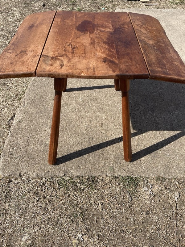 Vintage Antique Drop Leaf Table End Table Child Size Turned Legs 26”X 20”X 22” gallery