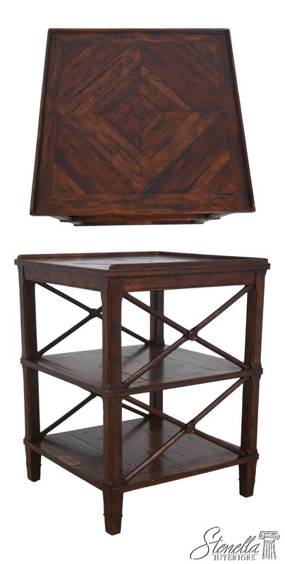 L72865: THEODORE ALEXANDER Oak Castle Bromwich 3 Tier Lamp Table