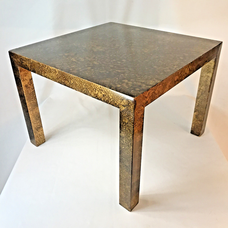 Vintage 1970 Lane Furniture Solid Wood Side Table w/Faux Tortoise Finish MCM b