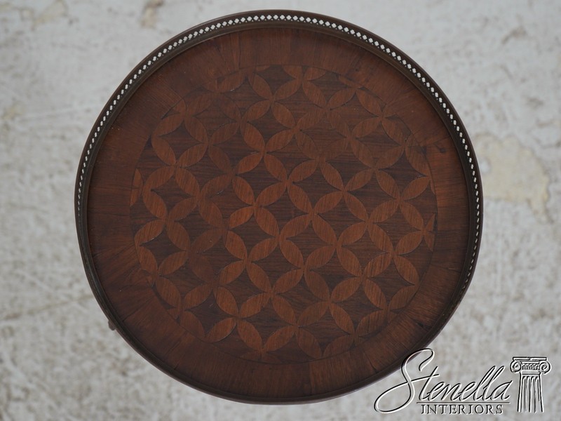 LF70162: Vintage French Neoclassical Marquetry Side Table gallery