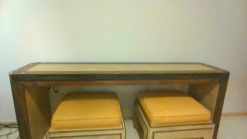Phyllis Morris vintage console table and two stools