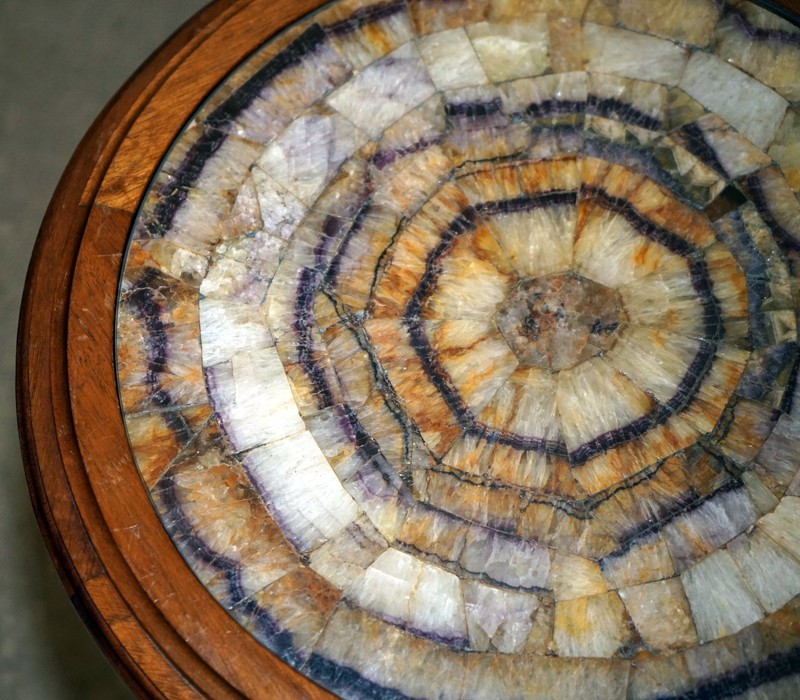 IMPORTANT EXQUISITE ANTIQUE VICTORIAN BLUE JOHN PLATEAUS SIDE END TABLE gallery