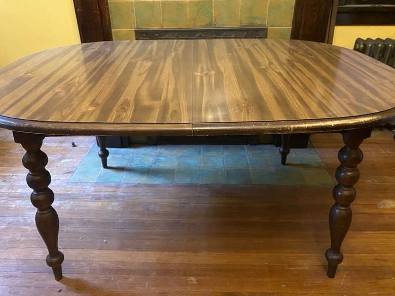 Vintage Wood Dining Table Dark Brown & Two Table Leaf’s 60”x 42”