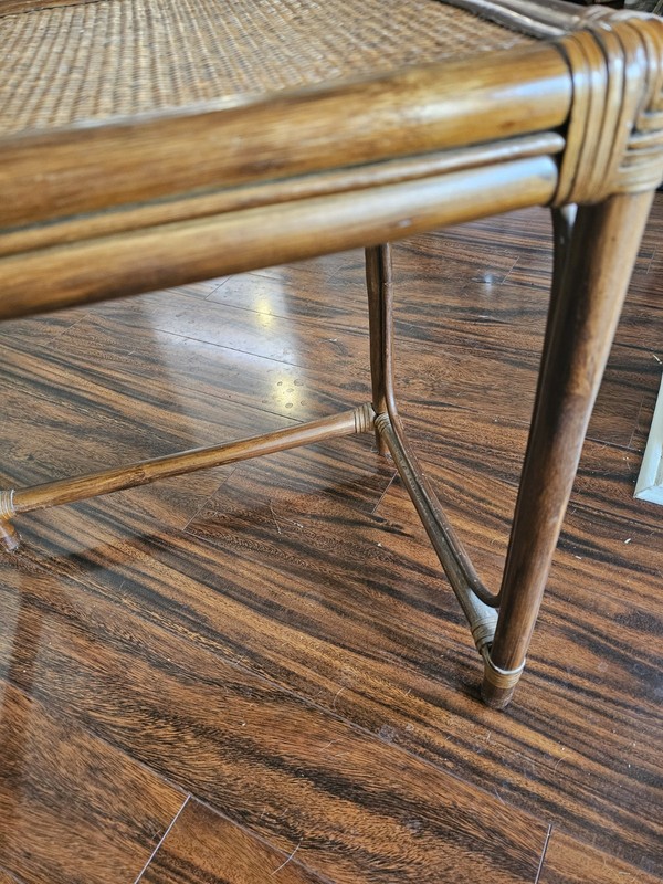 Vintage MidCentury Set PalmBeach Regency Wicker & Rattan Nesting Tables-Very... gallery