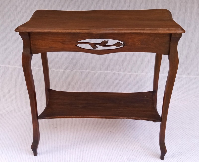 Antique French Provencial Rustic Oak Hall Entry Side Table circa early 1900
