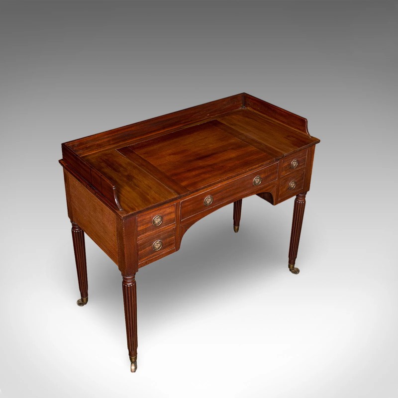 Antique Writing Table, English, Kneehole Desk, Home Office, Study, Regency, 1820 gallery