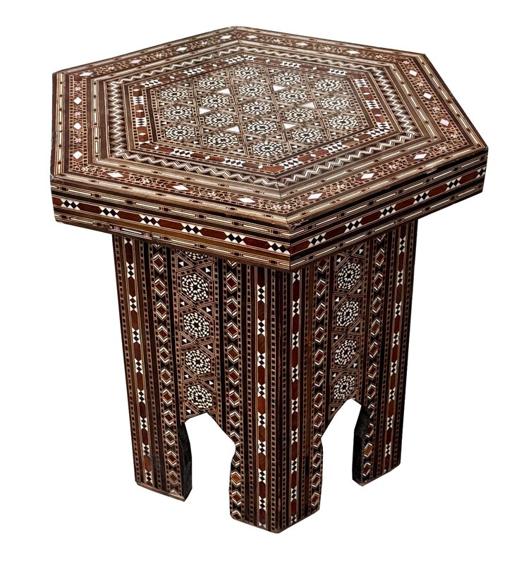 antique marquetry middle eastern table table