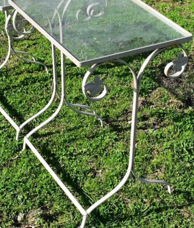 Art Deco Wrought Iron Nesting Tables Largest: 20"H×16"W×12"L gallery