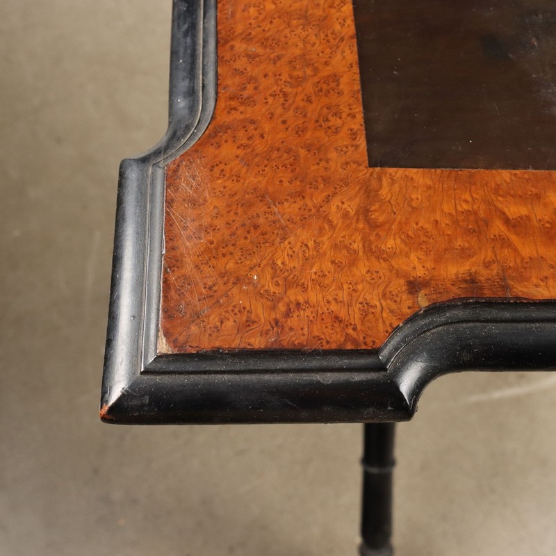 Antique Side Table Ebonized Wood Inlays Italy XIX Century Original gallery