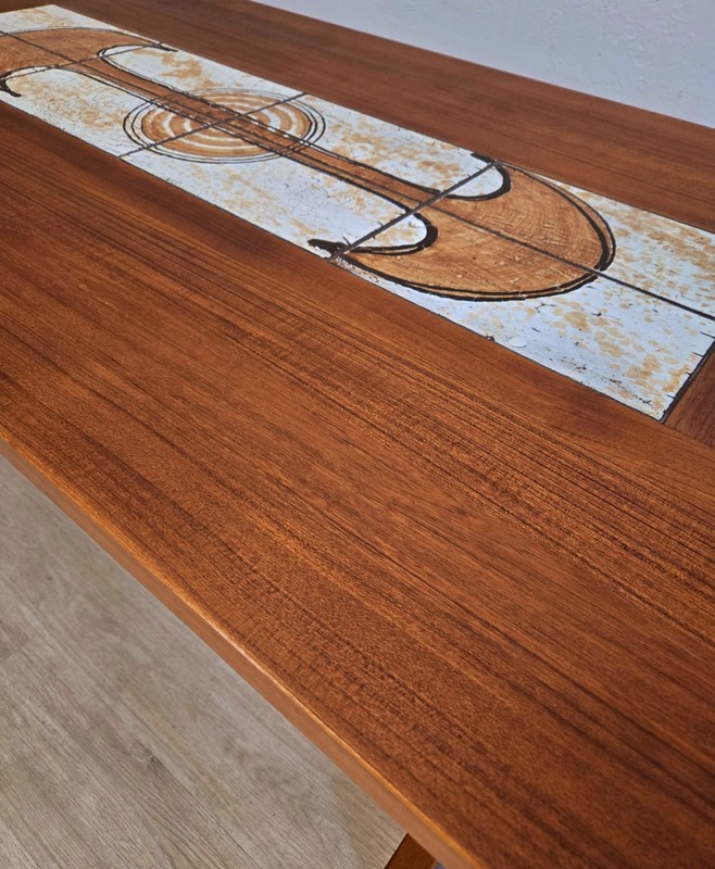 Mid Century Danish Modern Teak Tiled Dropleaf Dining Table-Refinished-Denmark gallery