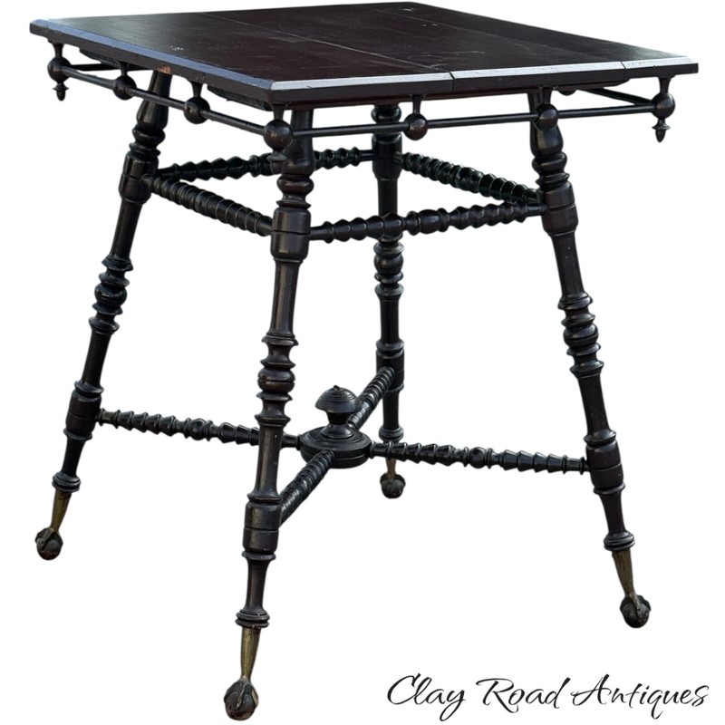 Antique Victorian Parlor table Ny claw foot 1890 Merklen stick ball