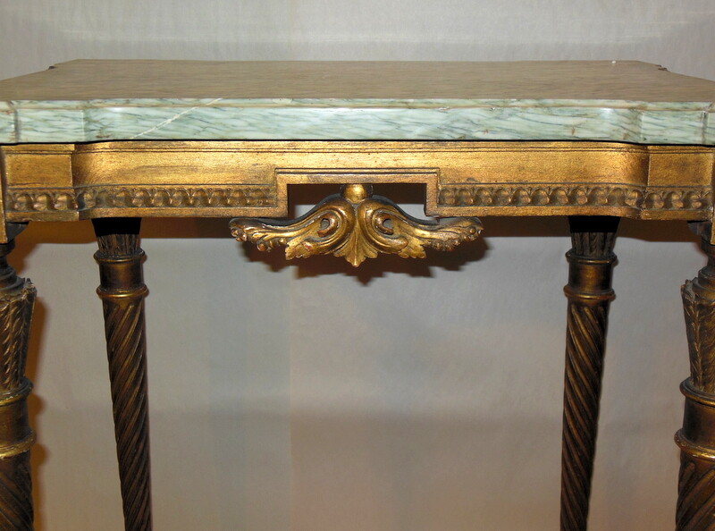Antique 19th C. FRENCH Napoleon III TABLE MARBLE Gilt Hopilliart PARIS PROUST gallery