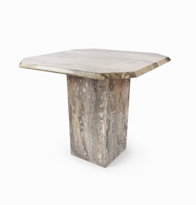 Vintage Marble Coffee Table Mid Century Modern Small Side End Square Heavy Top gallery