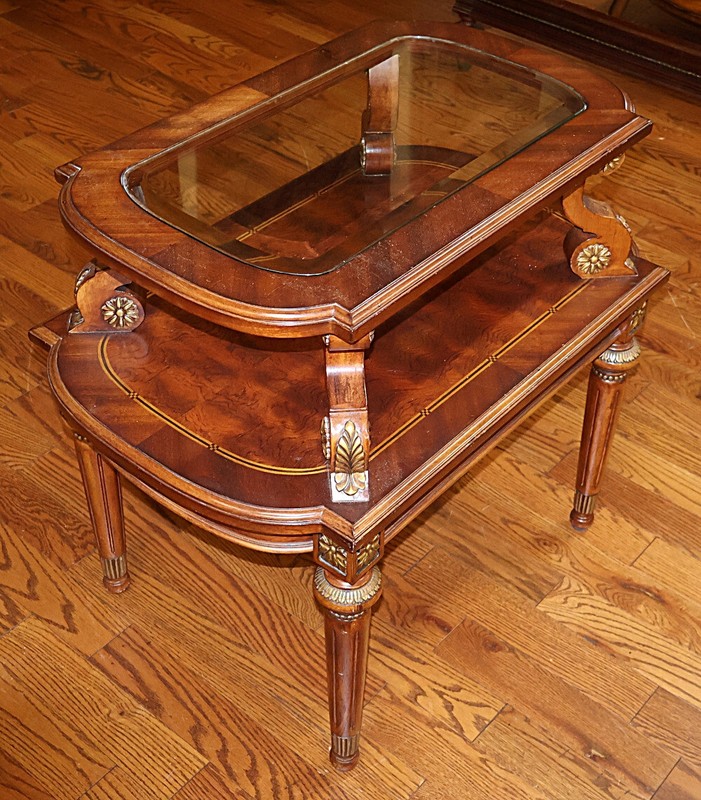 Used Astoria Grand Louis XVI Style Glass Top End Table gallery