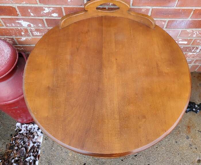Vintage Round End Table 2 Tier Solid Hard Rock Maple gallery